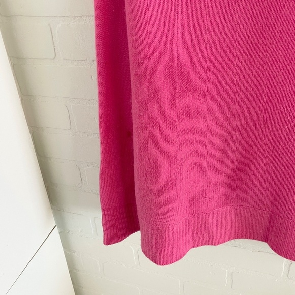 Zara Women’s Knit Sweater 100% Cashmere High low Barbie Pink Sz M oversized - Picture 14 of 16